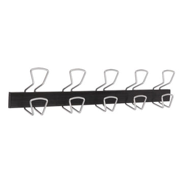 Alba™ Wall-mount Coat Hooks, Metal, Silver, 22 Lb, 29.92" X 2.95" X 6.45" freeshipping - TVN Wholesale